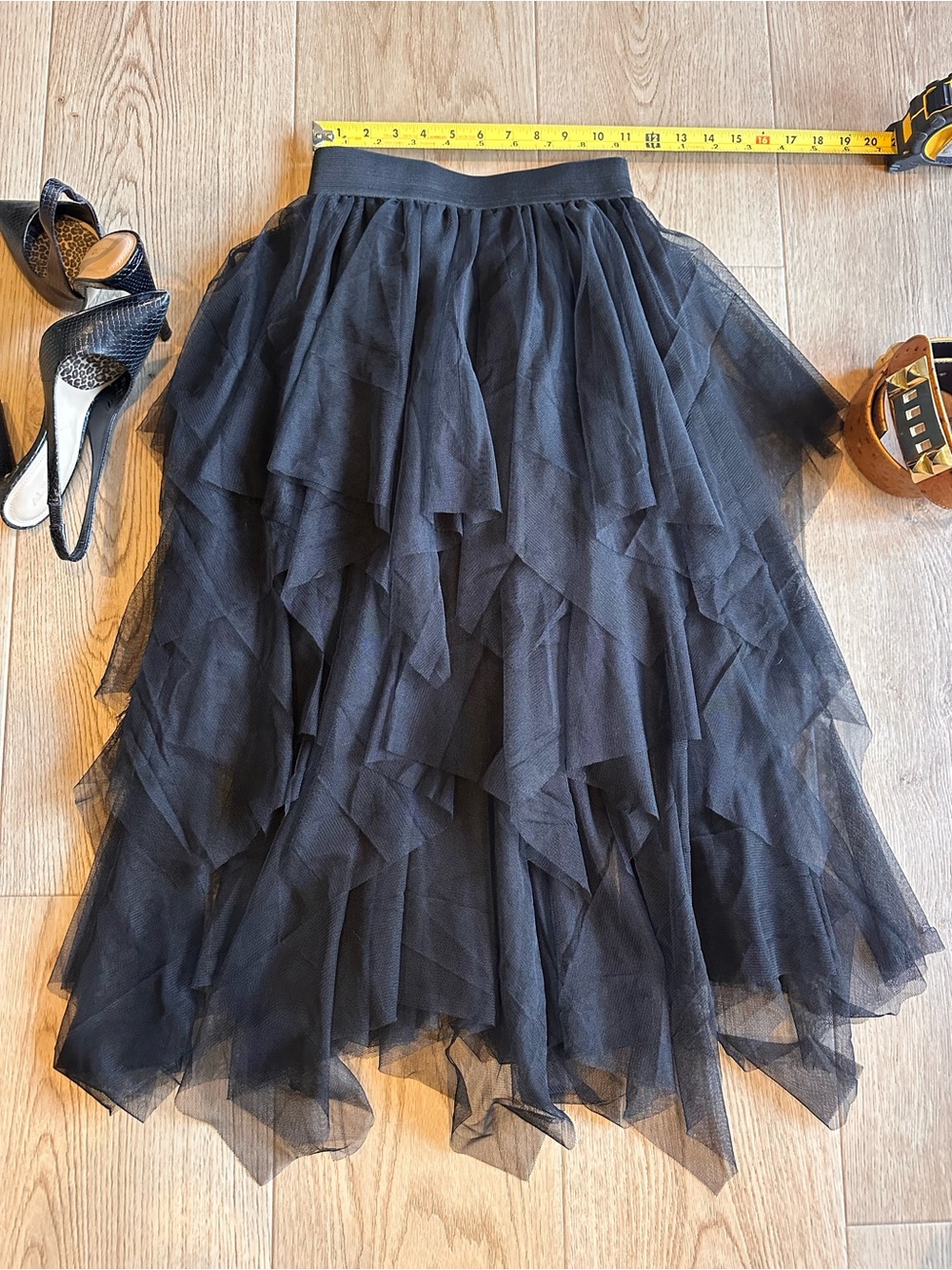⭐️LAST CHANCE⭐️ Black Layered Tulle Skirt w/Elastic Waistband Size S - Picture 6 of 7